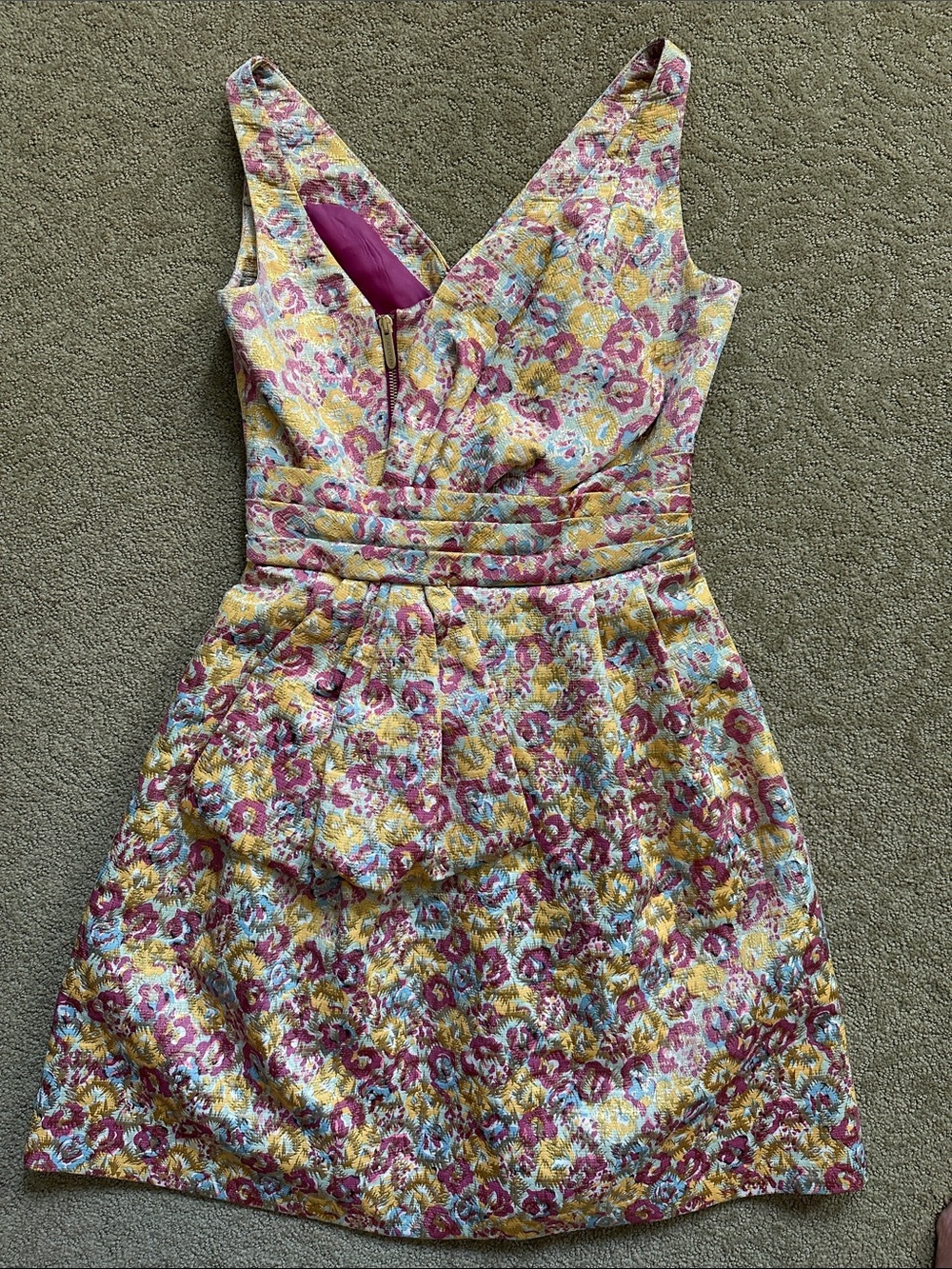 Zac Posen for Target Pink and Gold Floral Jacquard Dress